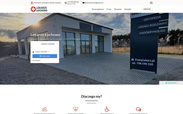 Strona główna serwisu przychodni Lekarze Łochowo, lekarzelochowo.pl
