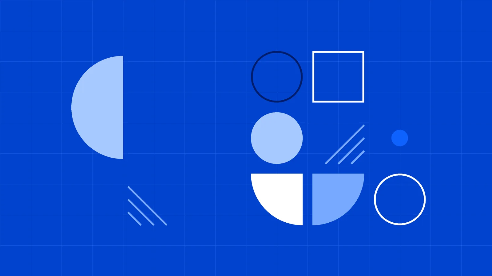 Niebieska geometryczna grafika do wpisu o uzupełnianiu Profilu Firmy w Google