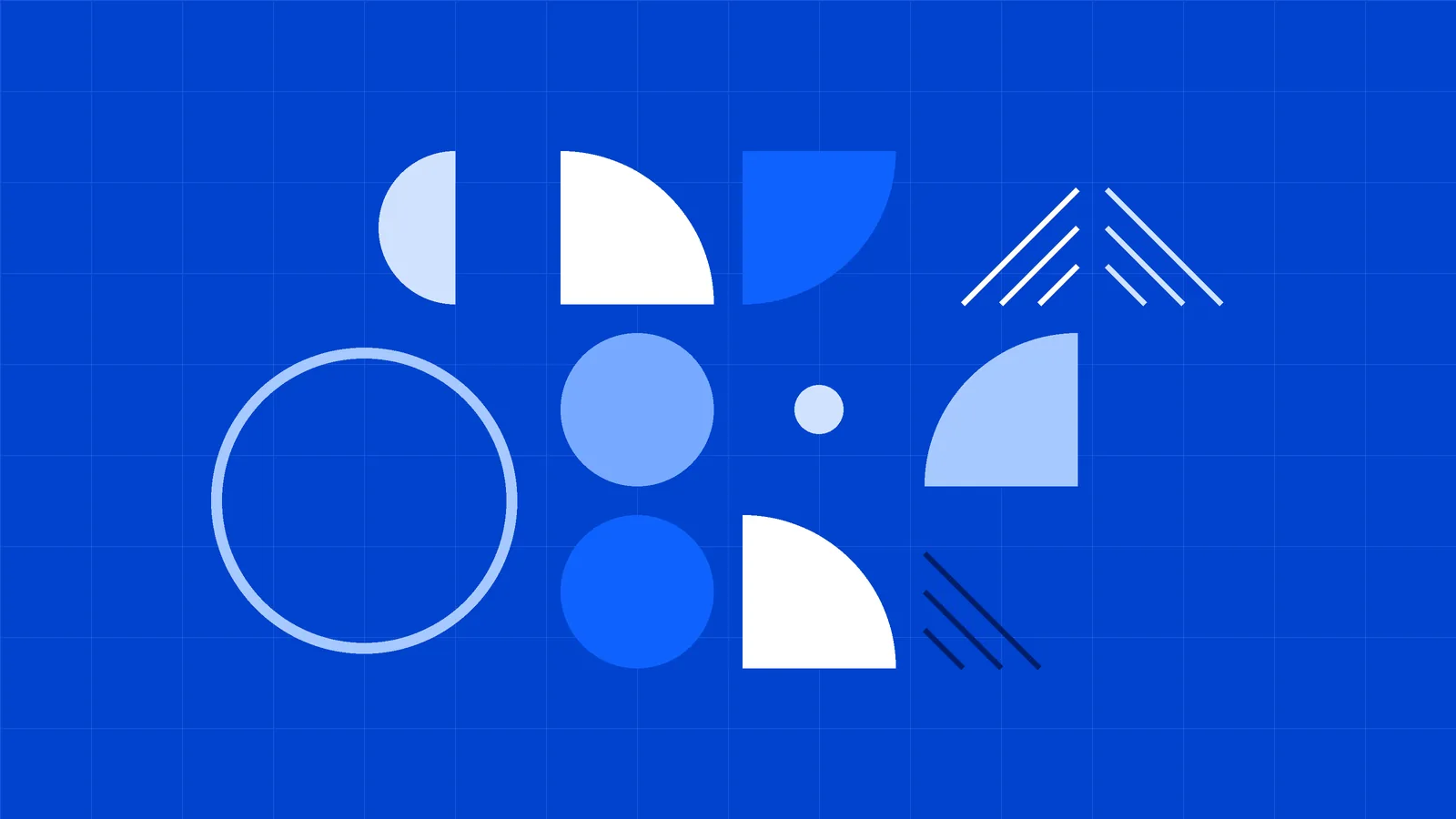 Niebieska geometryczna grafika do wpisu o ruchu z Google po pojawieniu się odpowiedzi AI