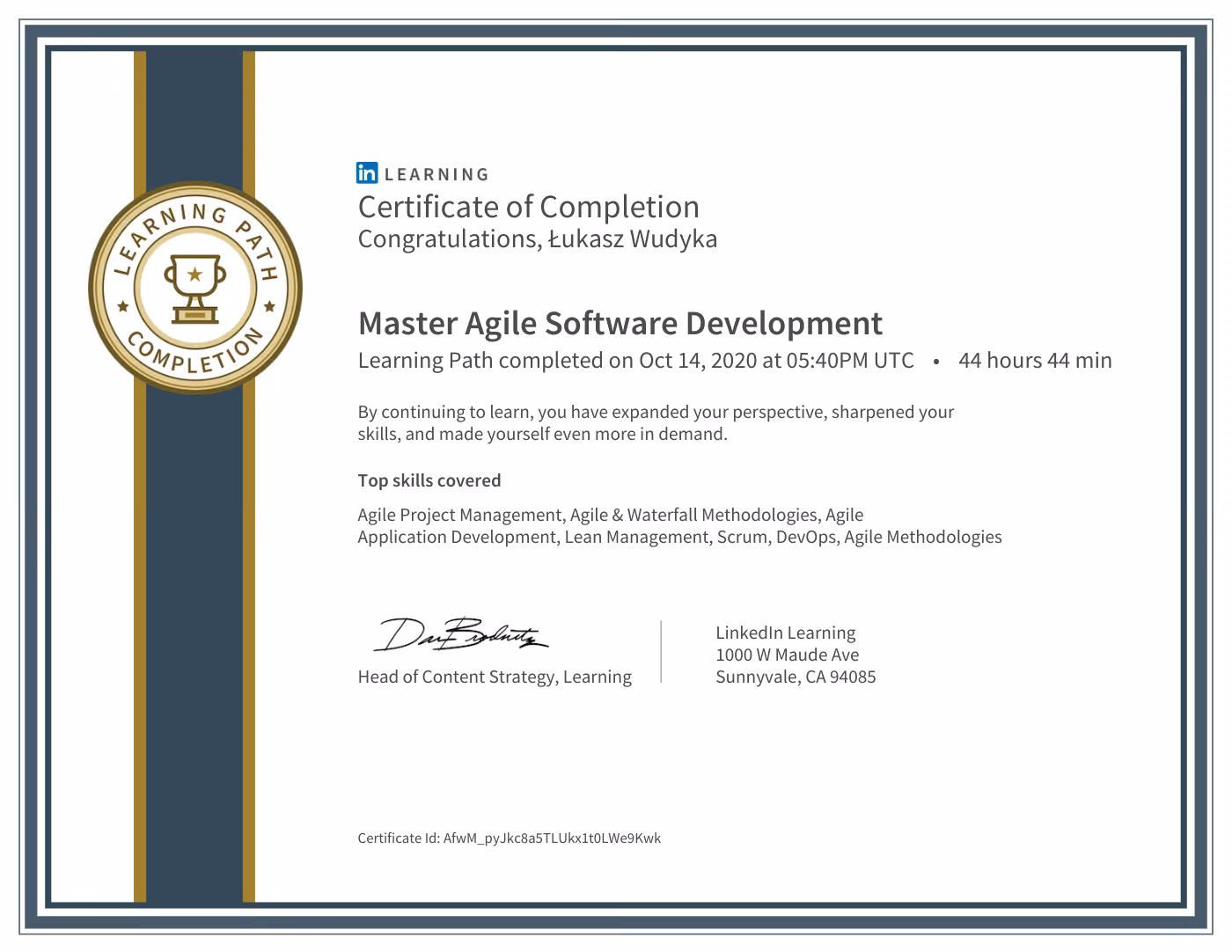 2020 10 14 Master Agile Software Development
