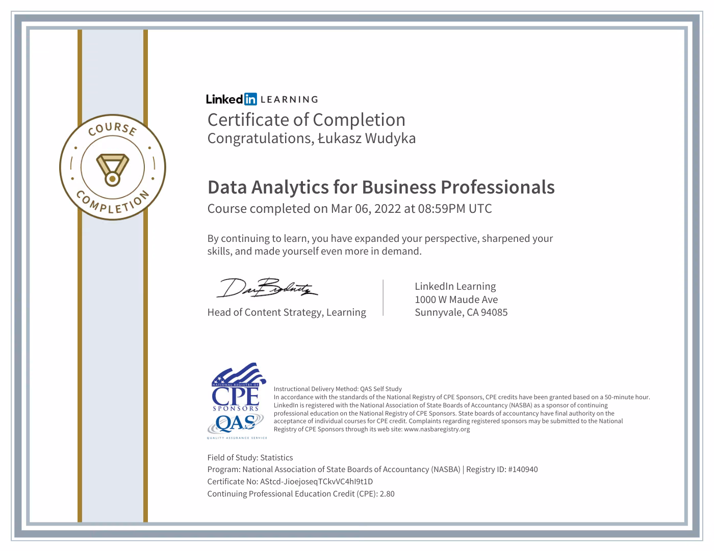 2022 03 06 Data Analytics for Business Professionals