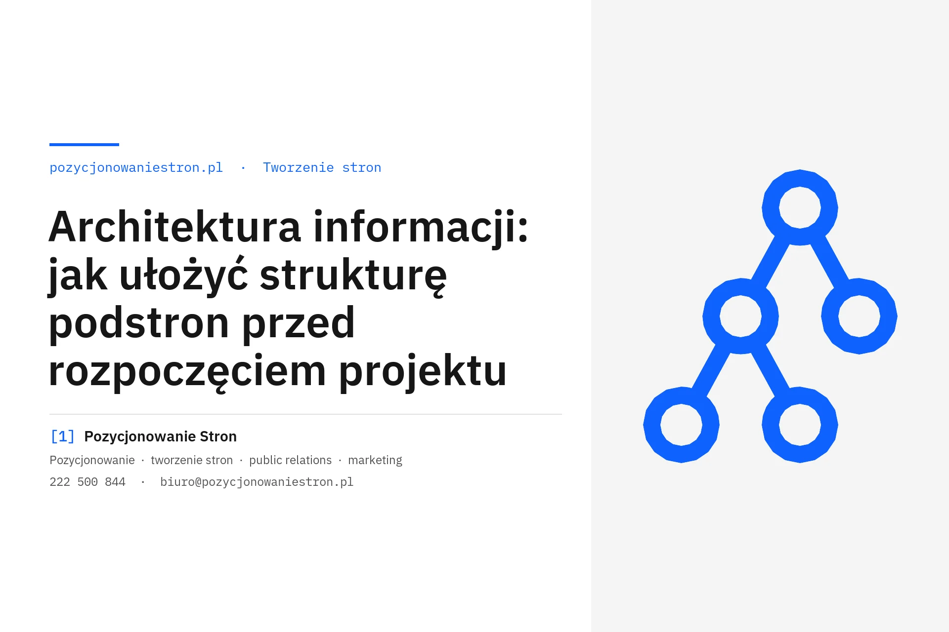 Architektura informacji i struktura podstron serwisu - okładka wpisu na blogu Pozycjonowanie Stron