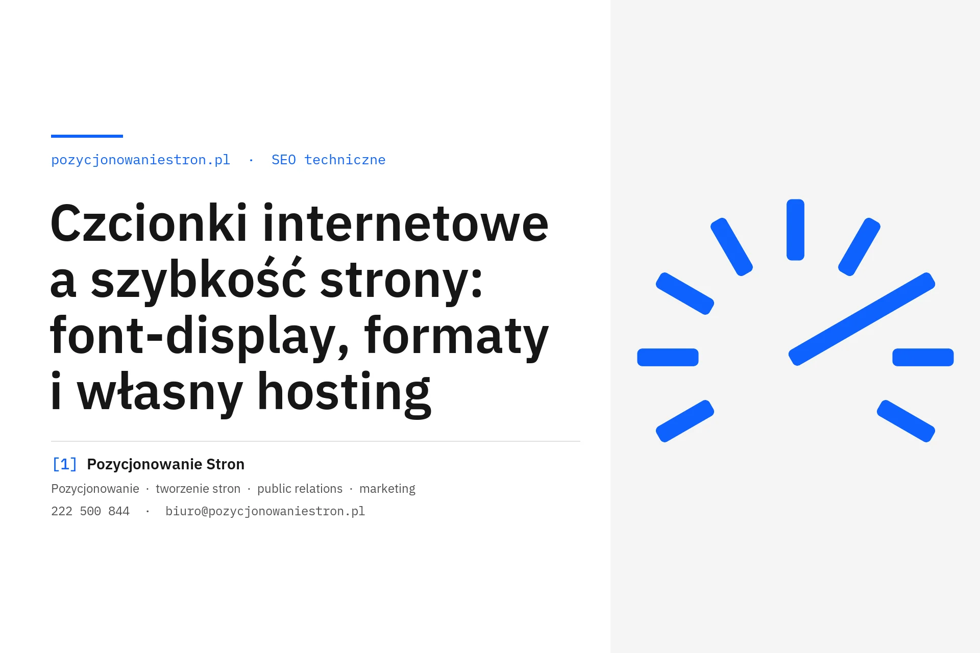 Czcionki internetowe a szybkość strony i wskaźniki LCP oraz CLS - okładka wpisu na blogu Pozycjonowanie Stron