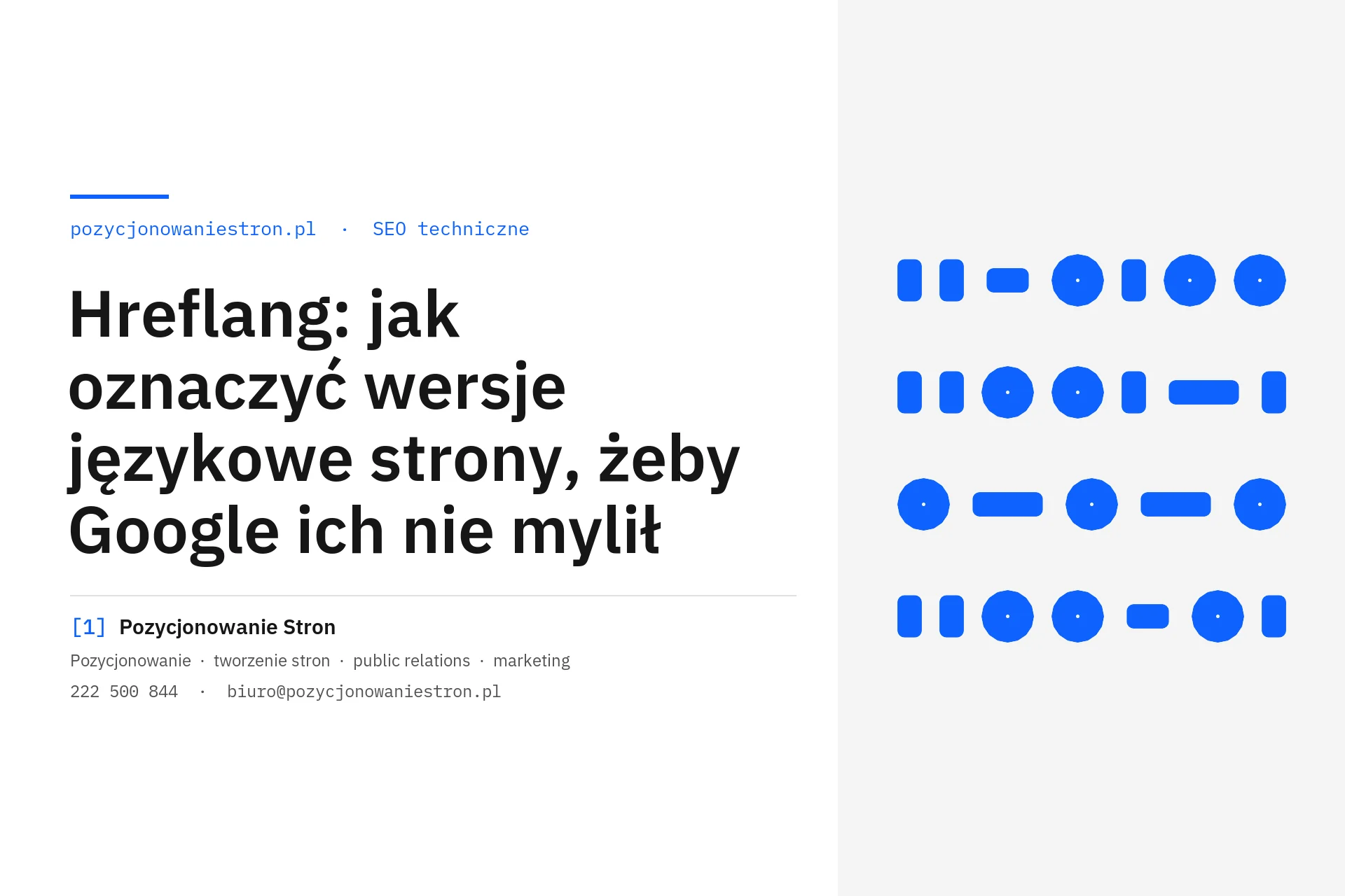 Hreflang i wersje językowe strony w Google - okładka wpisu na blogu Pozycjonowanie Stron