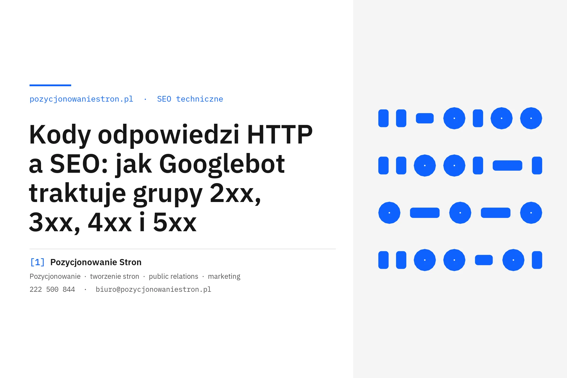 Kody odpowiedzi HTTP a SEO i reakcje Googlebota - okładka wpisu na blogu Pozycjonowanie Stron