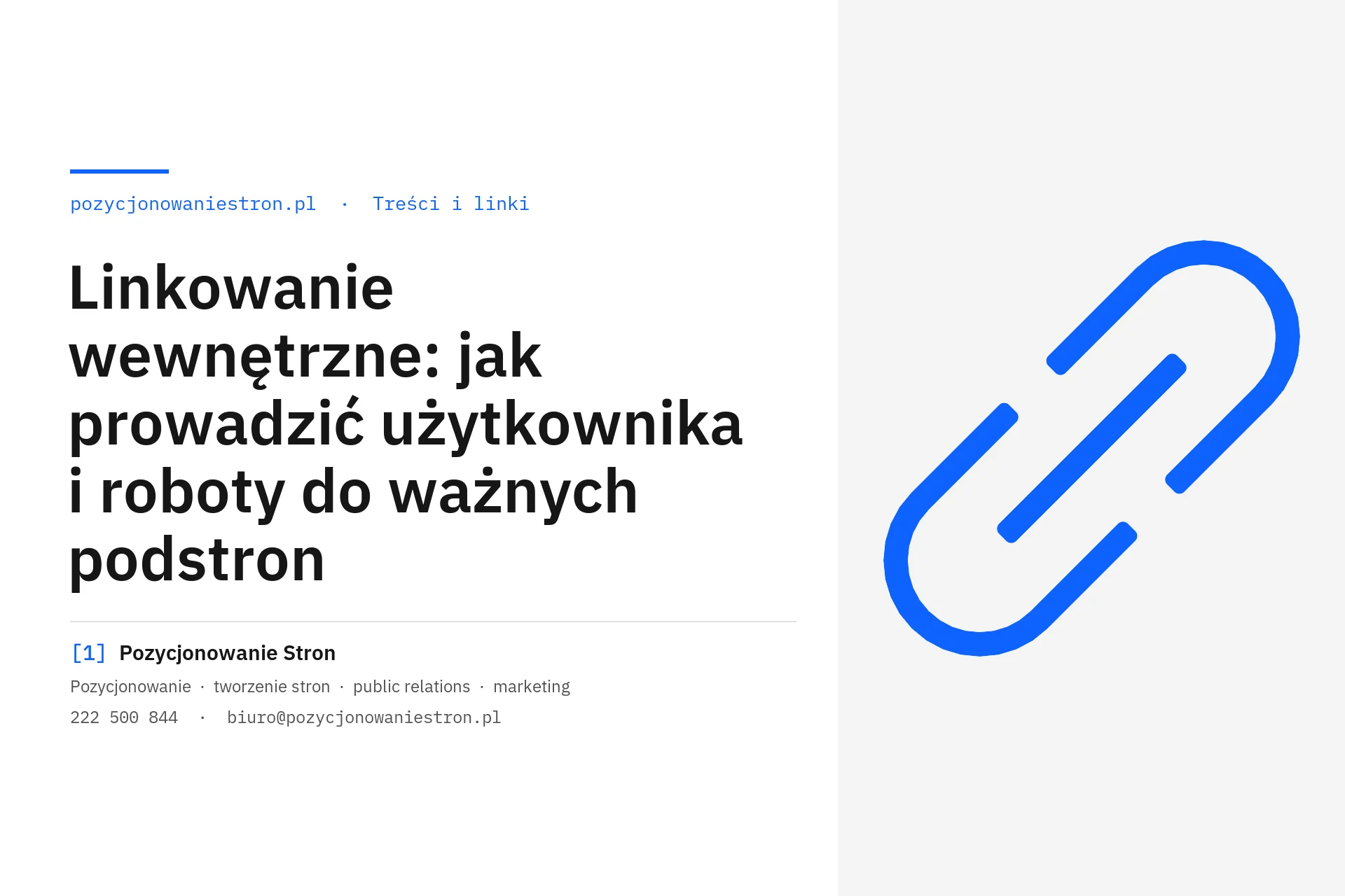 Linkowanie wewnętrzne między stroną główną, usługami i wpisami - okładka wpisu na blogu Pozycjonowanie Stron
