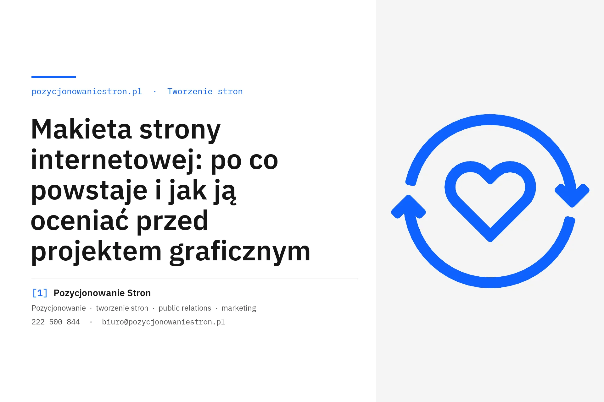 Makieta strony internetowej i jej ocena przed projektem graficznym - okładka wpisu na blogu Pozycjonowanie Stron