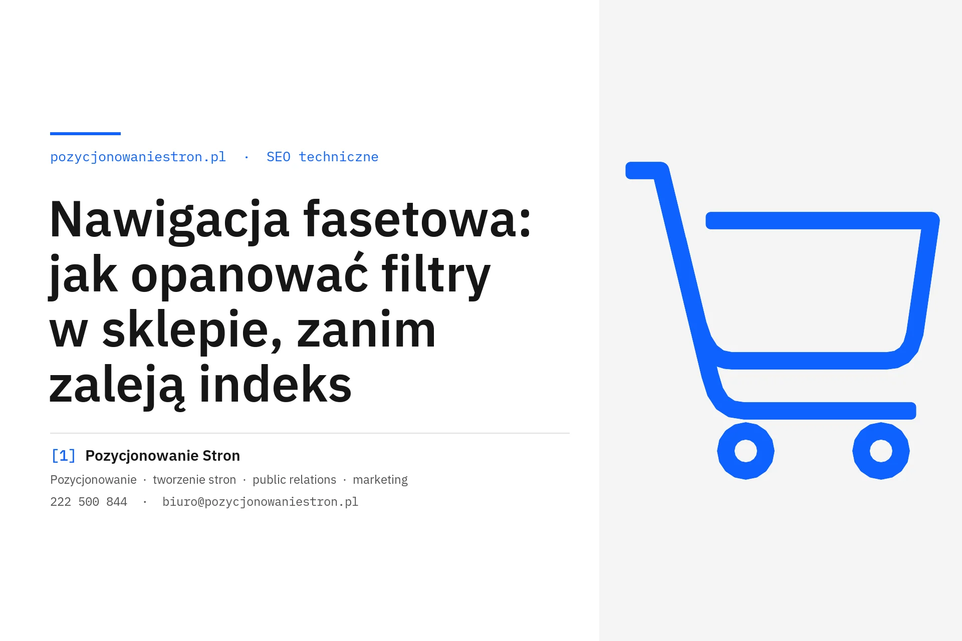 Nawigacja fasetowa i filtry w sklepie internetowym - okładka wpisu na blogu Pozycjonowanie Stron