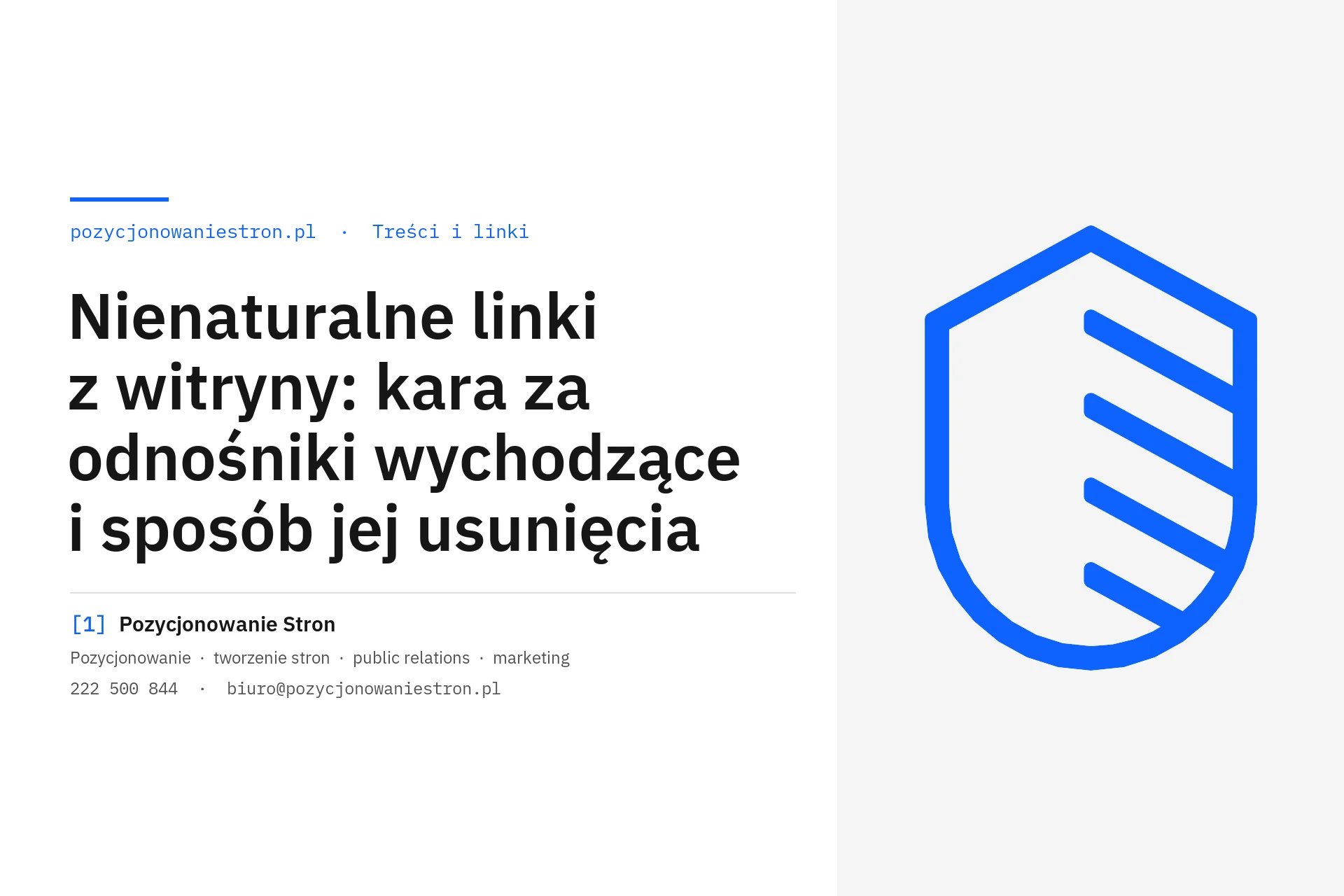 Nienaturalne linki z witryny i kara za odnośniki wychodzące - okładka wpisu na blogu Pozycjonowanie Stron