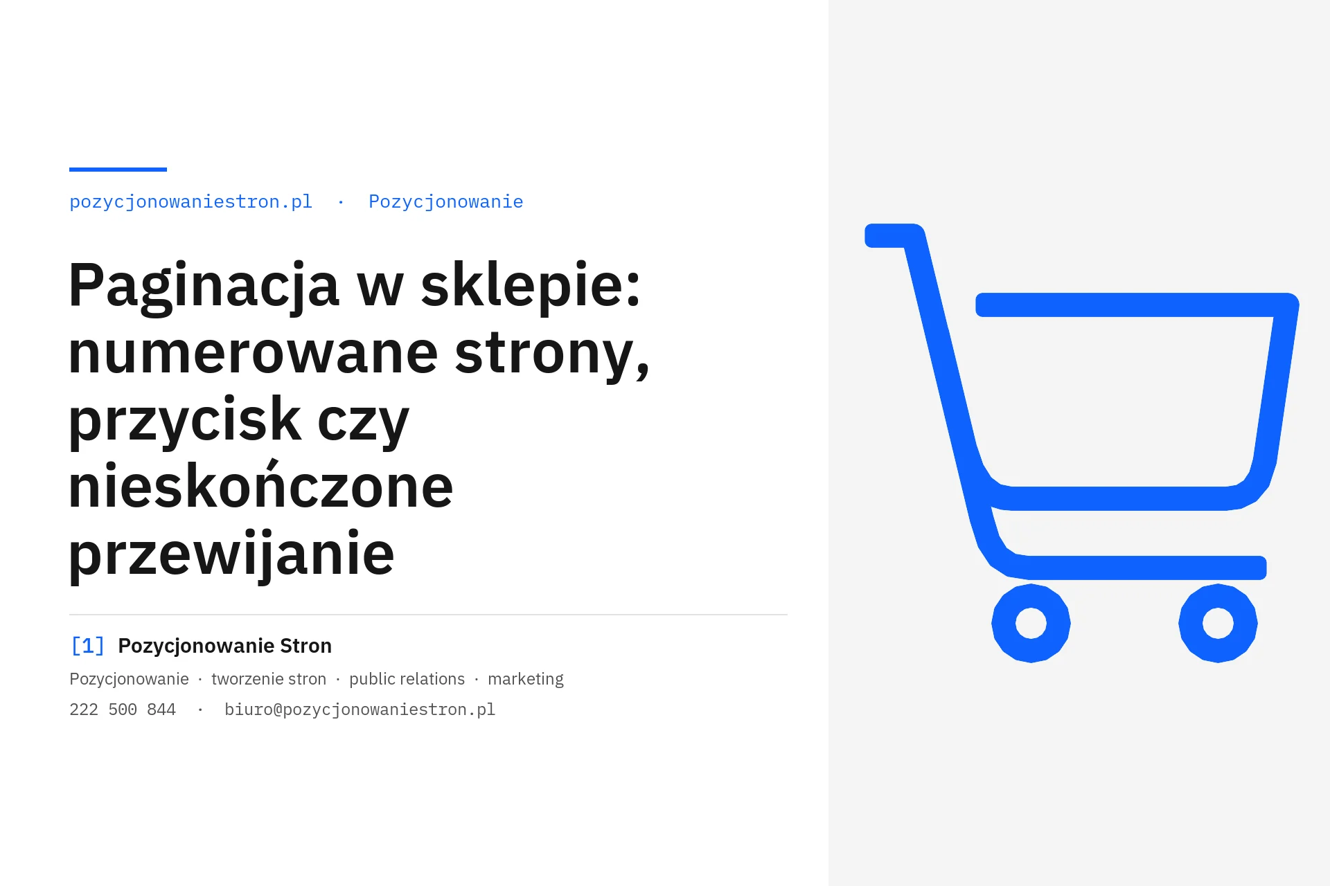 Paginacja w sklepie internetowym a robot Google - okładka wpisu na blogu Pozycjonowanie Stron