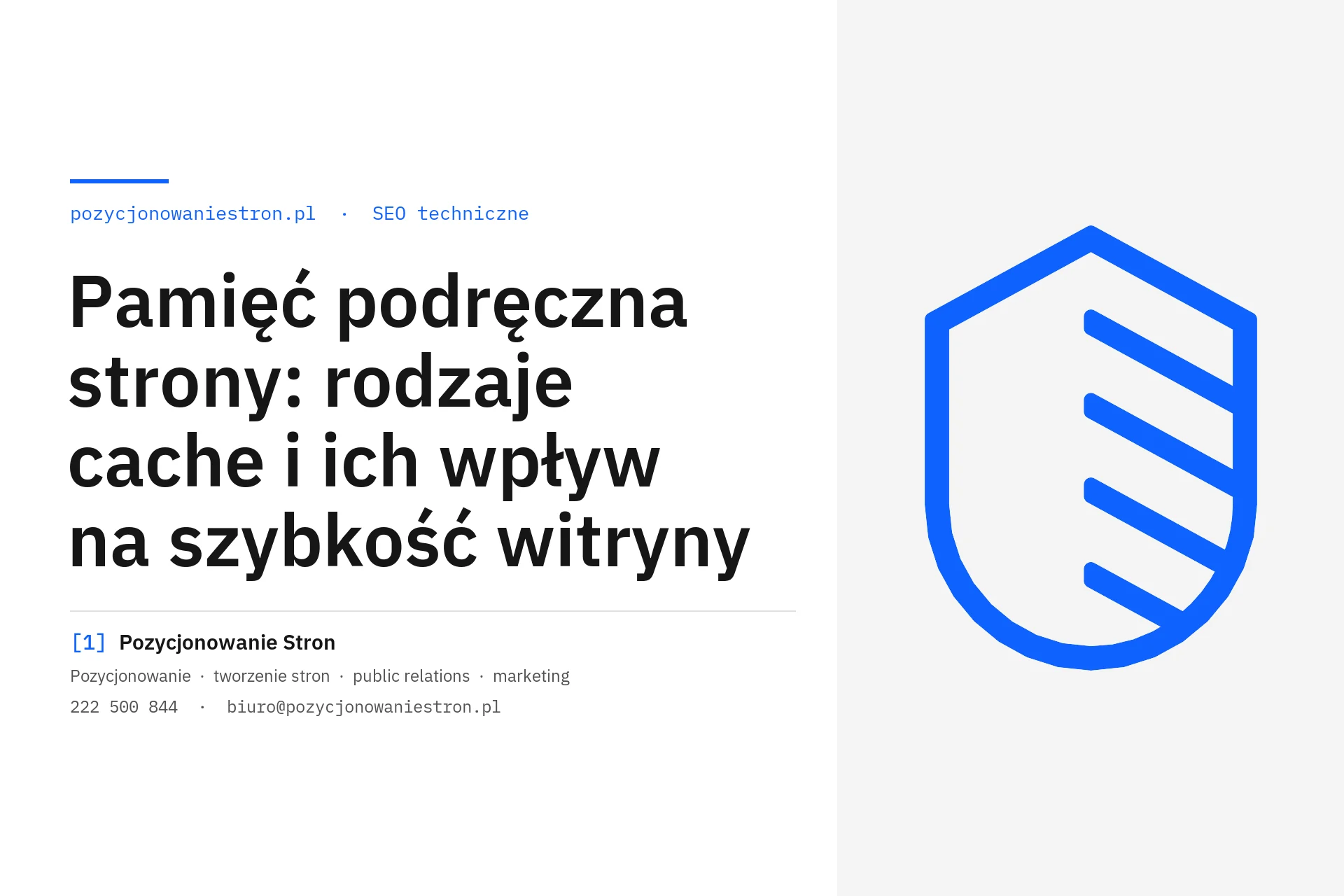 Pamięć podręczna strony i rodzaje cache - okładka wpisu na blogu Pozycjonowanie Stron