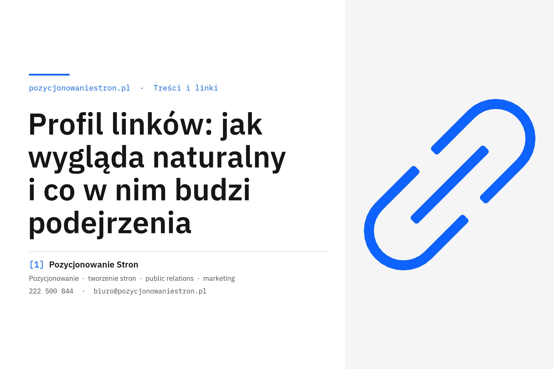 Profil linków naturalny i podejrzany: po czym je odróżnić - okładka wpisu na blogu Pozycjonowanie Stron
