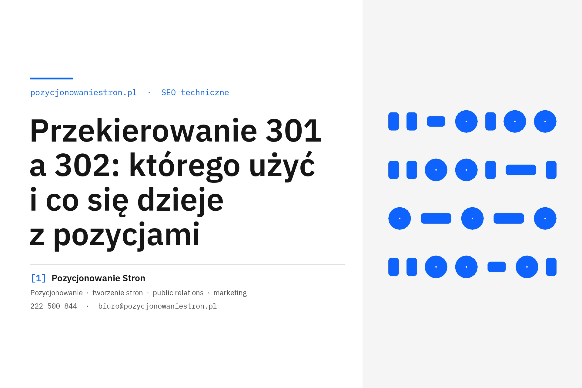 Przekierowanie 301 a 302 i ich wpływ na pozycje strony - okładka wpisu na blogu Pozycjonowanie Stron