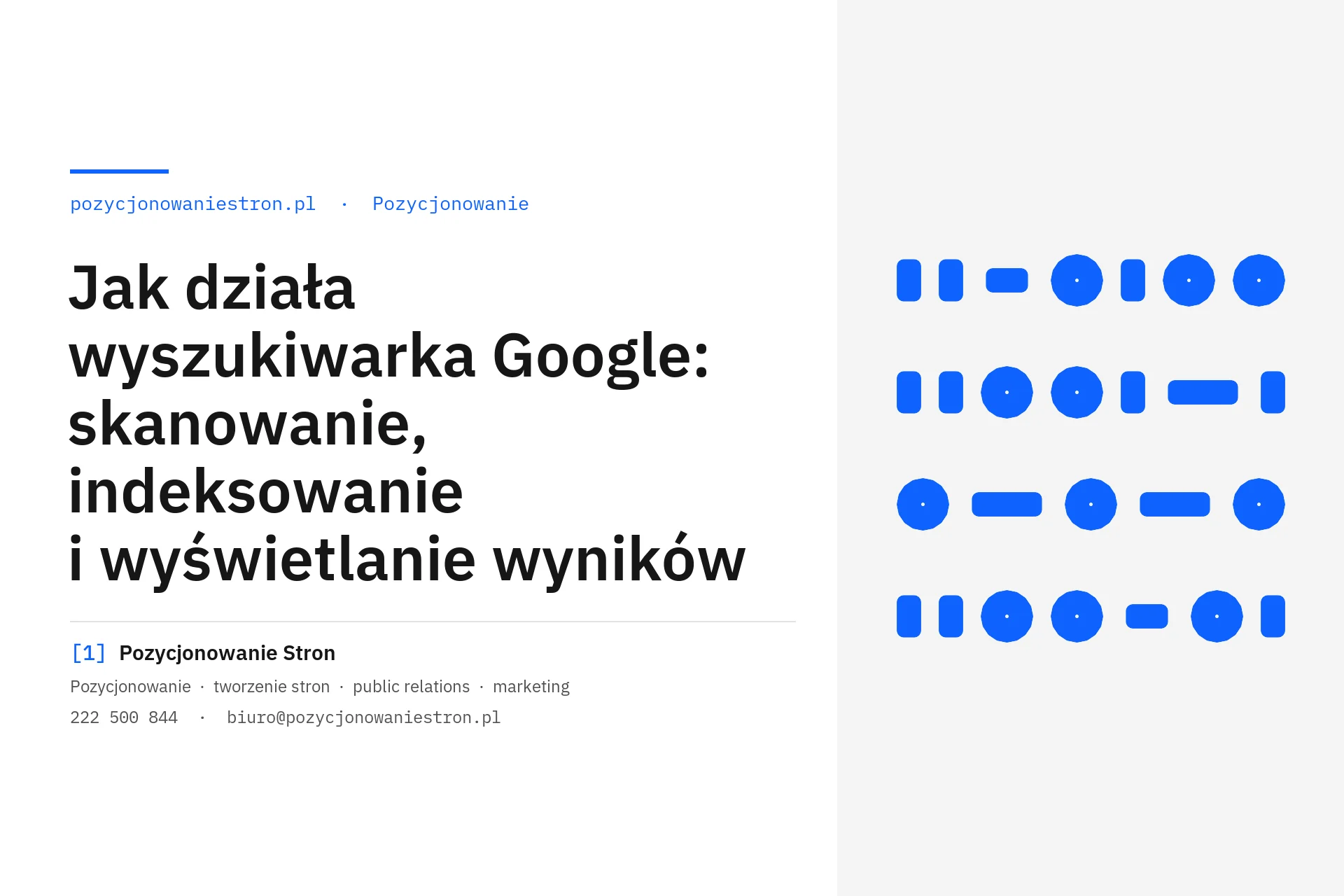 Jak działa wyszukiwarka Google: skanowanie i indeksowanie - okładka wpisu na blogu Pozycjonowanie Stron
