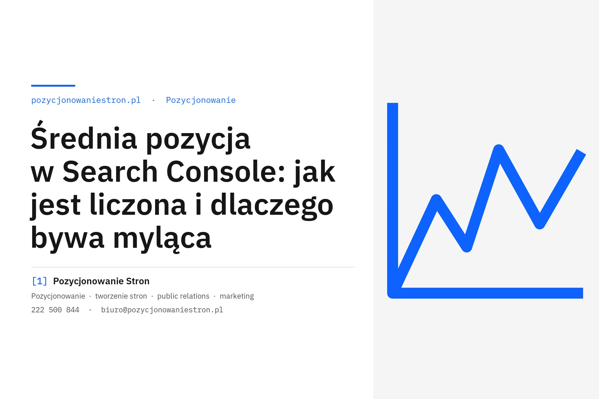 Średnia pozycja w Search Console i sposób jej liczenia - okładka wpisu na blogu Pozycjonowanie Stron