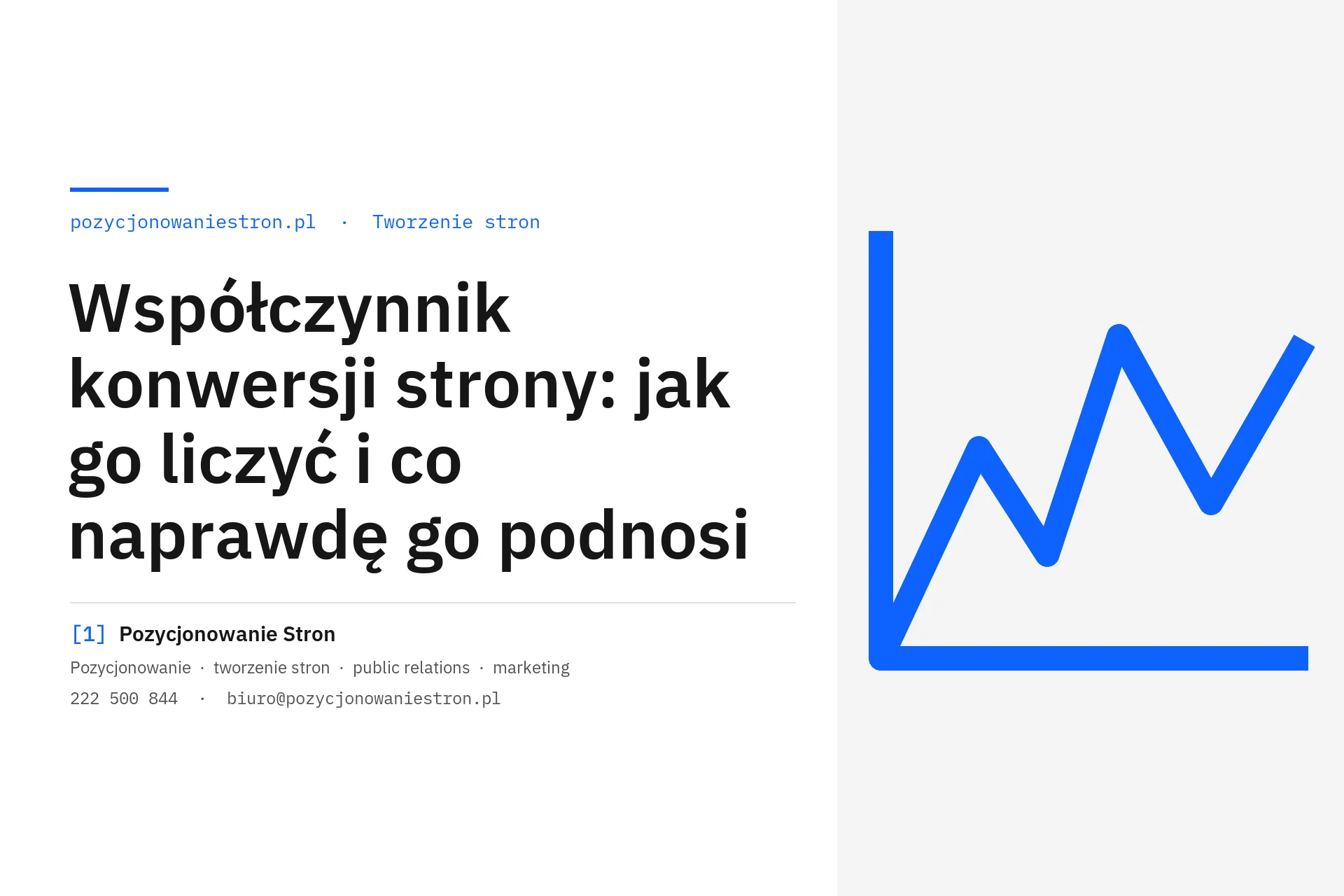 Współczynnik konwersji strony: jak go liczyć i podnosić - okładka wpisu na blogu Pozycjonowanie Stron