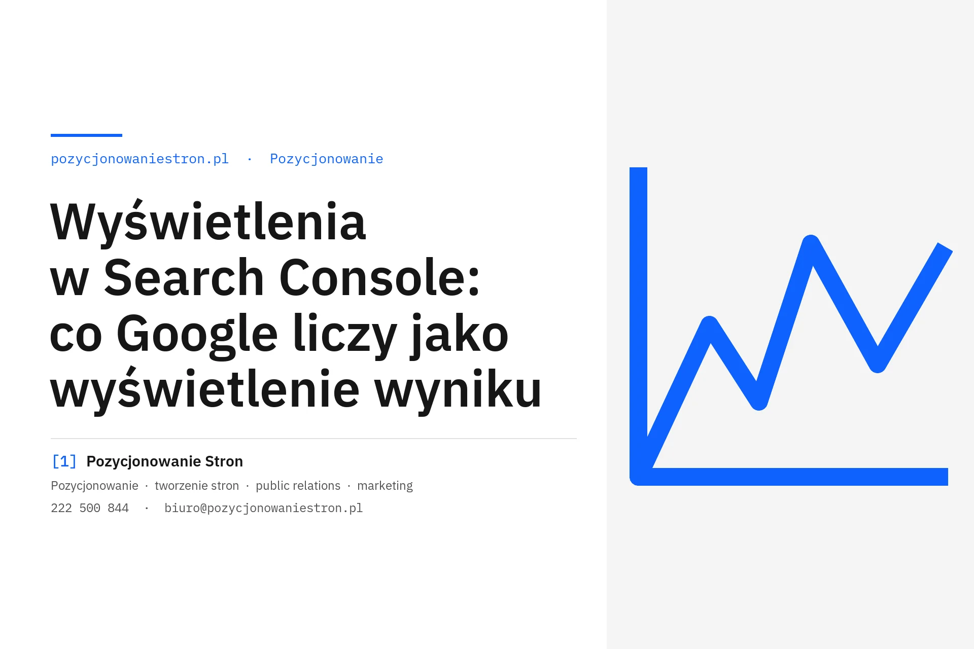 Wyświetlenia w Search Console i sposób ich liczenia - okładka wpisu na blogu Pozycjonowanie Stron