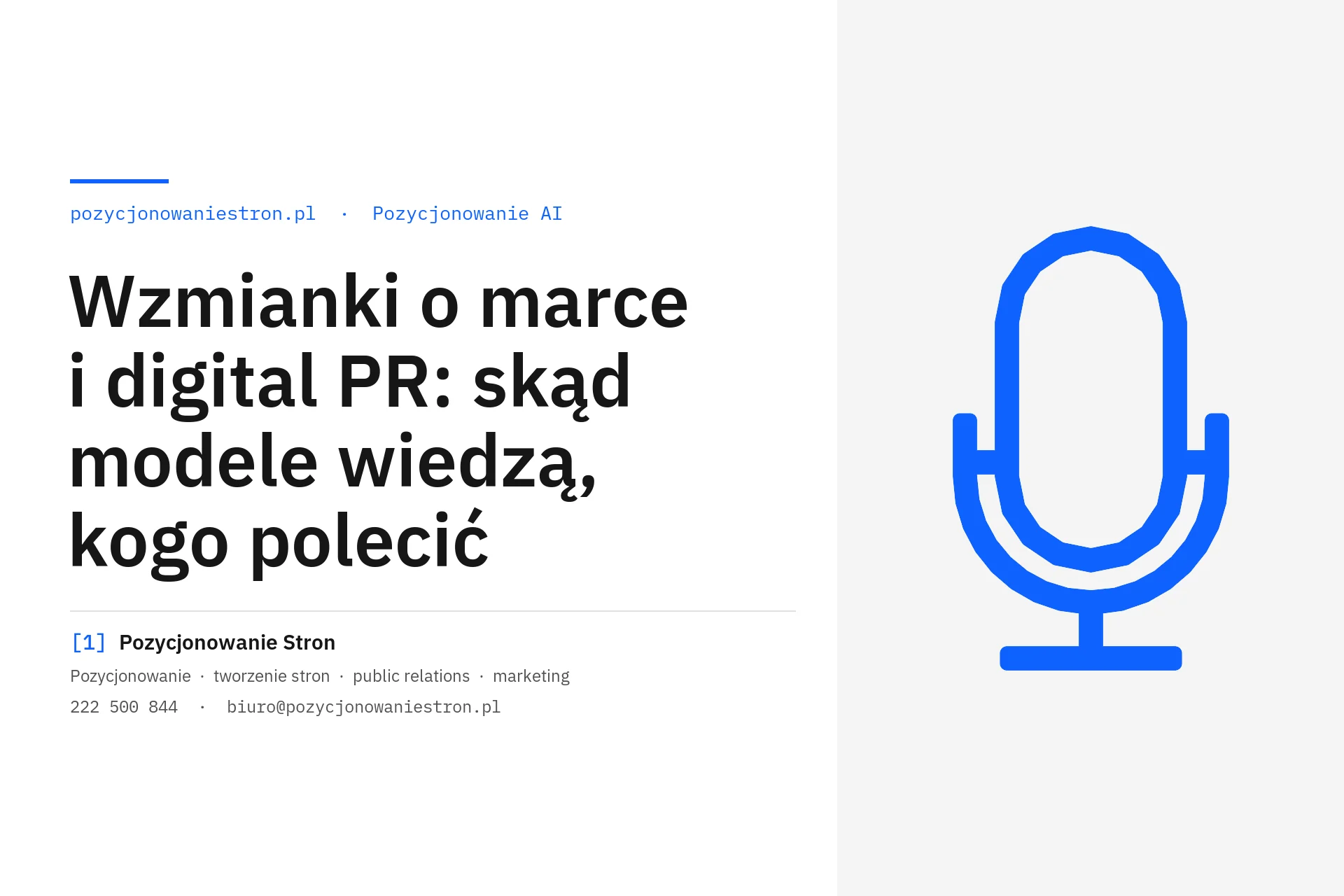 Wzmianki o marce i digital PR w odpowiedziach AI - okładka wpisu na blogu Pozycjonowanie Stron
