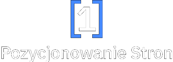 Logo Pozycjonowanie Stron, układ pionowy w negatywie